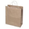 Крафт пакет бурий  розміром  34*26*14  см . Папір  Фінляндія 100 г/м2. Кручені  ручки .                                                                        Друк  логотипа  шовкодруком . Ціна  вказана   за  одиницю .